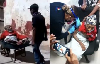 Hijo lleva a su mamá de 100 años para la vacuna anticovid… ¡en carretilla! Hijo lleva a su mamá de 100 años para la vacuna anticovid... ¡en carretilla!