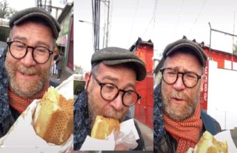 Extranjero se vuelve viral por comer una guajolota por primera vez