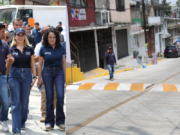 Entrega Romina Contreras repavimentación de calle en Jesús del Monte