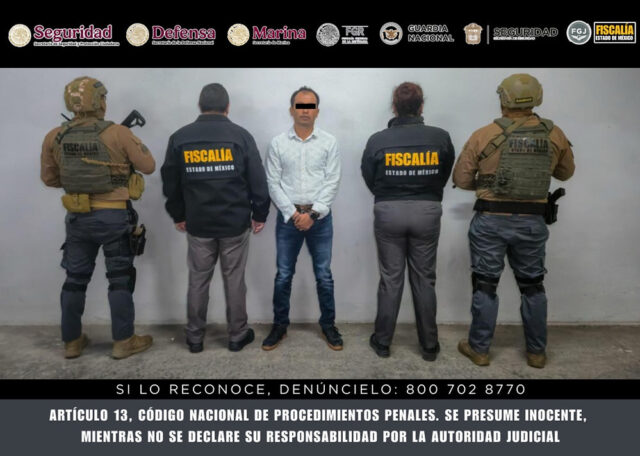 José Armando N, alias Comandante Calleja, enfrenta cargos por delitos de extorsión en el Estado de México.