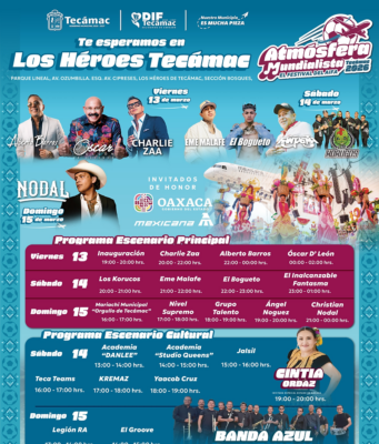 Festival Atmósfera Mundialista 2026 promete una experiencia cultural en Tecámac El Festival Atmósfera Mundialista 2026 inicia en Tecámac con actividades culturales y artísticas para toda la familia.