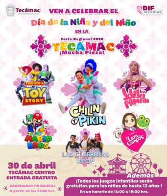 Feria Regional de Tecámac 2026 celebra el Día del Niño con sorpresas La Feria Regional de Tecámac 2026 ofrece un evento único para niños, lleno de música y diversión este 30 de abril.