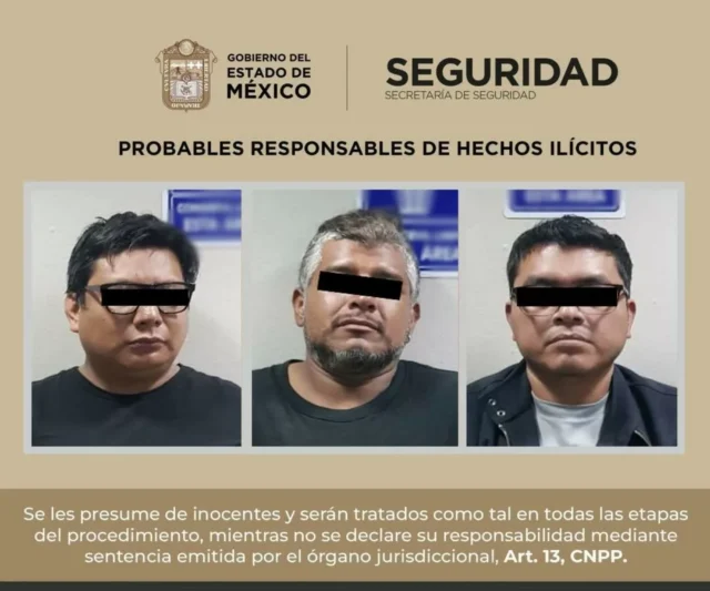 Tres personas fueron detenidas en Coyotepec tras ser sorprendidas con armas de fuego. Conoce los detalles de este suceso.