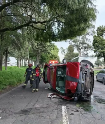 Caída de árbol provoca incidente en la Toluca-Palmillas Un árbol cayó sobre un vehículo en la Toluca-Palmillas, provocando la intervención de Protección Civil y bomberos.