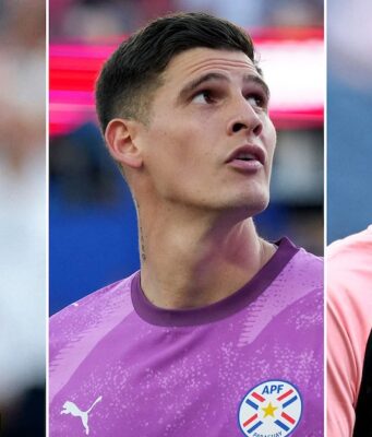 Manuel Neuer y Thibaut Courtois celebran con Orlando Gill tras el triunfo de Paraguay Los gestos de Manuel Neuer y Thibaut Courtois hacia Orlando Gill reflejan la camaradería tras la clasificación de Paraguay ante Alemania.