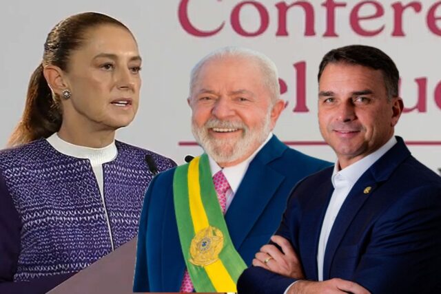 sheinbaum-gobierno-bolsonaro-brasil Claudia Sheinbaum defiende su modelo de gobierno ante la posibilidad de un triunfo de Bolsonaro en Brasil.